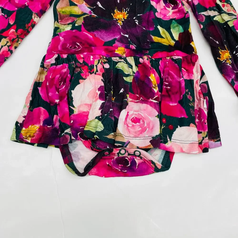 NWT Posh Peanut 2T Zelda L/S Twirl Skirt Bodysuit